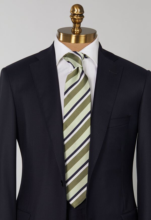 Paul Stuart Three Color Repp Stripe Tie, image 2