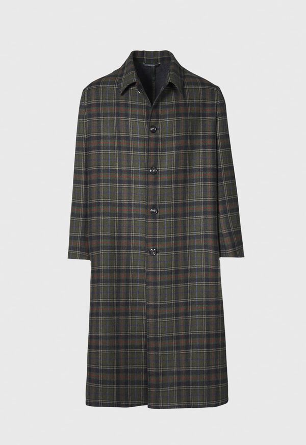 Paul Stuart Cashmere Plaid A-Line Coat, image 1