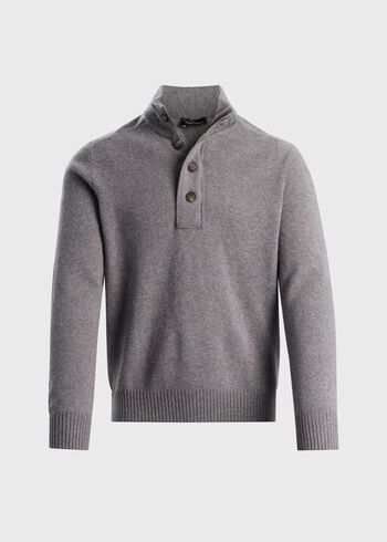 Paul Stuart Wool Button Neck Sweater