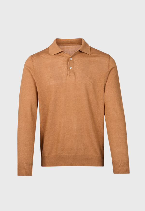 Paul Stuart Linen & Cotton Long Sleeve Polo, image 1