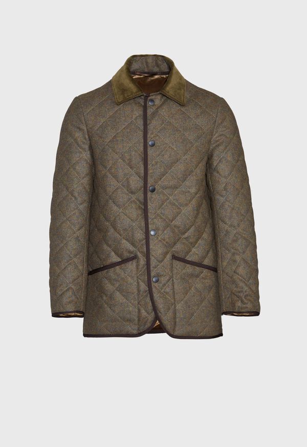 Paul Stuart Quilted Loden Barn Jacket with Corduroy Collar, image 1