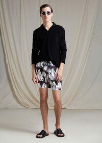 Paul Stuart Johnny Collar Cotton Terry Pullover, thumbnail 4