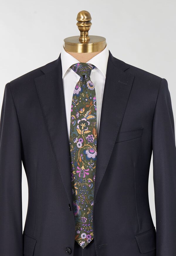 Paul Stuart Printed Wool Floral and Vine Tie, image 2