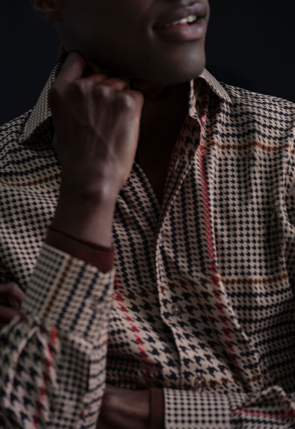 Paul Stuart Houndstooth Printed Sport Shirt, image 5