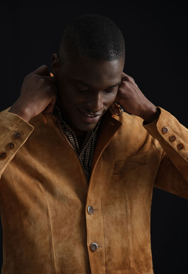 Paul Stuart Raw Edge Distressed Suede Jacket, image 9