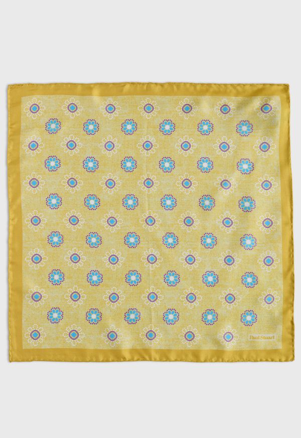 Paul Stuart Printed Silk Medallion Pocket Square, image 2