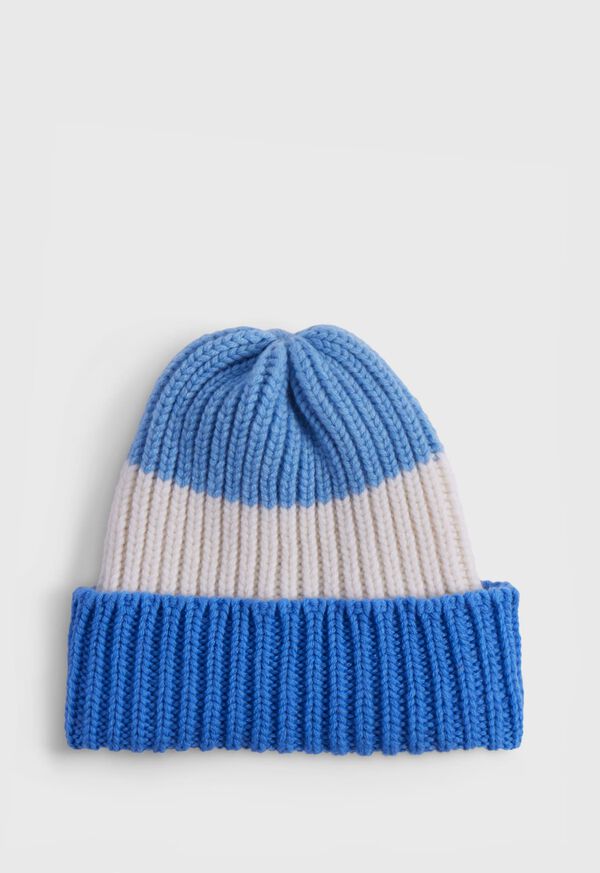 Paul Stuart Cashmere Tricolor Rib Beanie, image 1