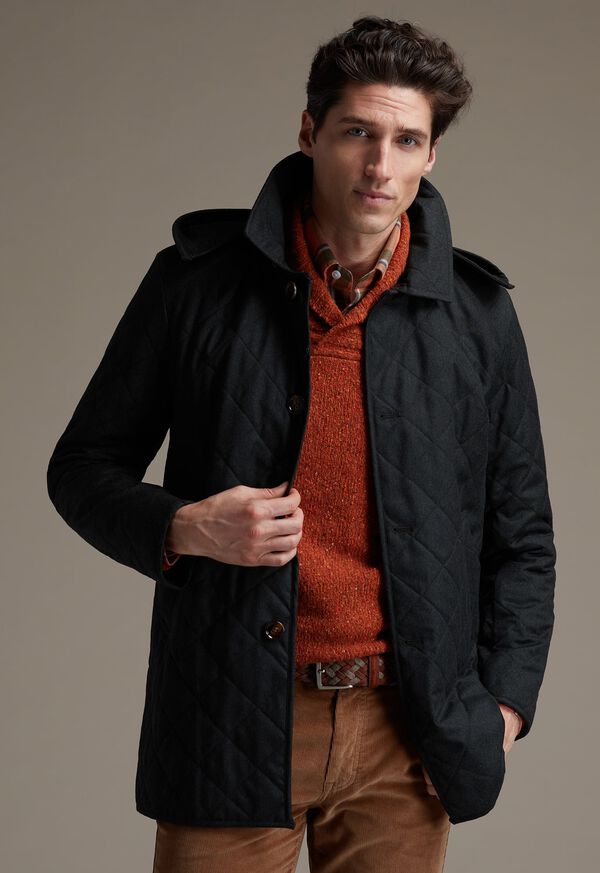 Quilted Barn Coat With Hood
