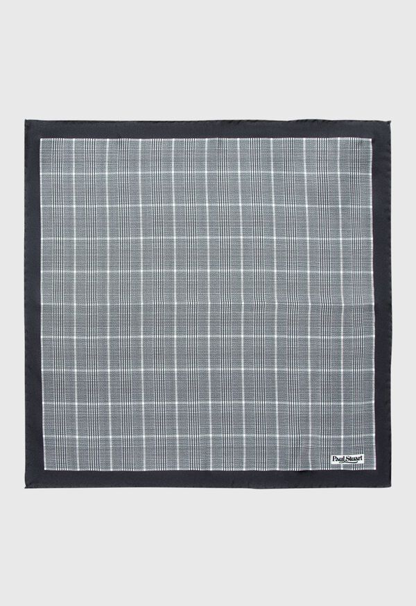 Paul Stuart Black & White Glen Plaid Pocket Square, image 1