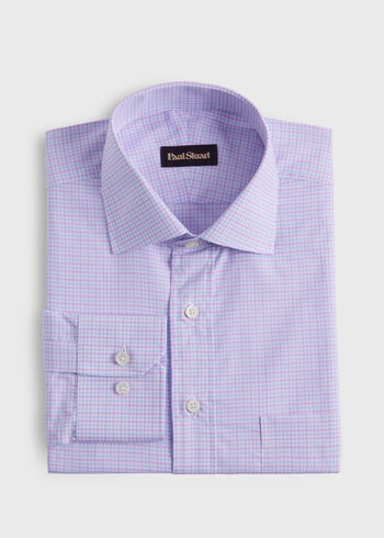 Paul Stuart Small Check Cotton Dress Shirt