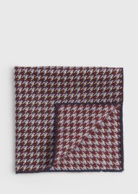 Paul Stuart Wool Houndstooth Print Pocket Square, thumbnail 1