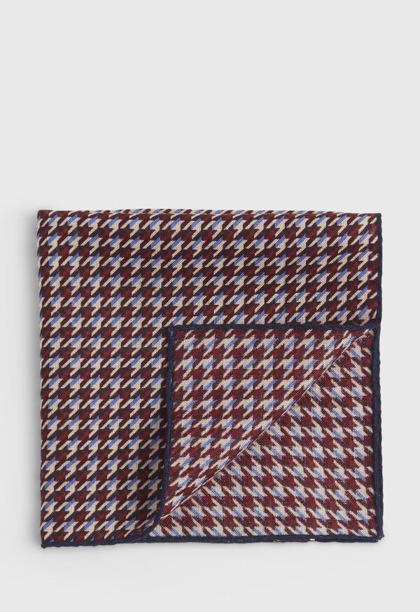 Paul Stuart Wool Houndstooth Print Pocket Square, image 1