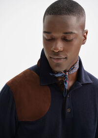 Paul Stuart Cashmere Polo with Suede Trim, thumbnail 5