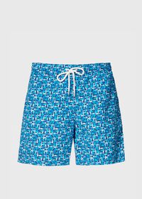 Paul Stuart Multicolor Fish Print Swim Trunk, thumbnail 1