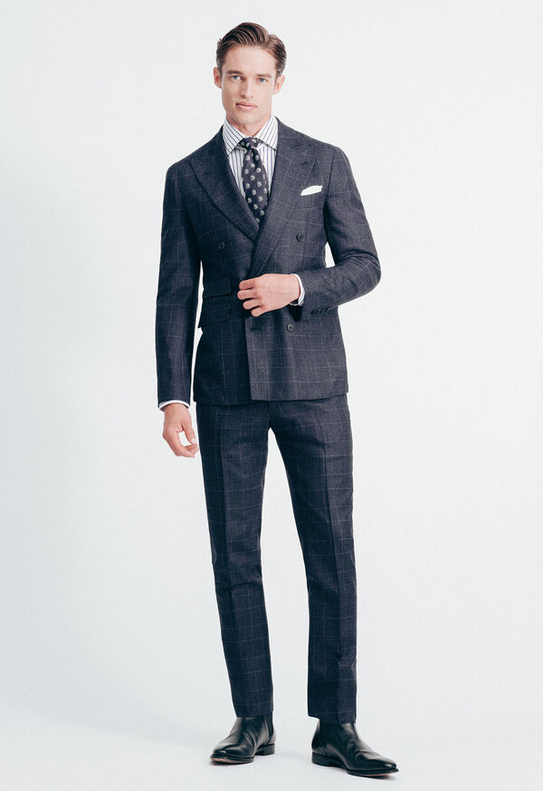 Paul Stuart Navy Plaid Double Breasted Suit, image 2