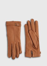 Paul Stuart Leather Gloves with Belt and Contrast Stitching, thumbnail 1