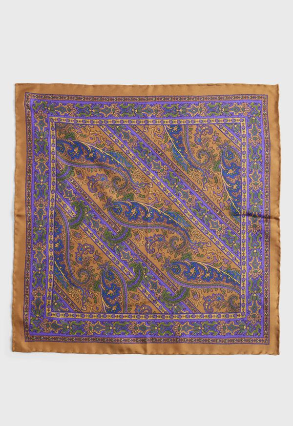 Paul Stuart Silk Paisley Pocket Square, image 2