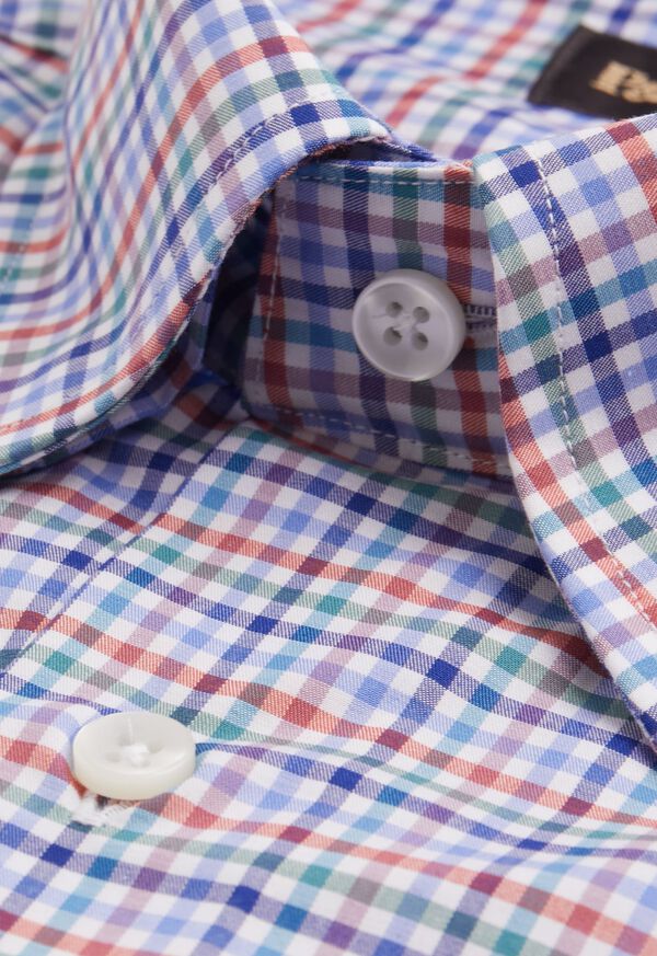 Paul Stuart Cotton Multi Color Check Sport Shirt, image 2