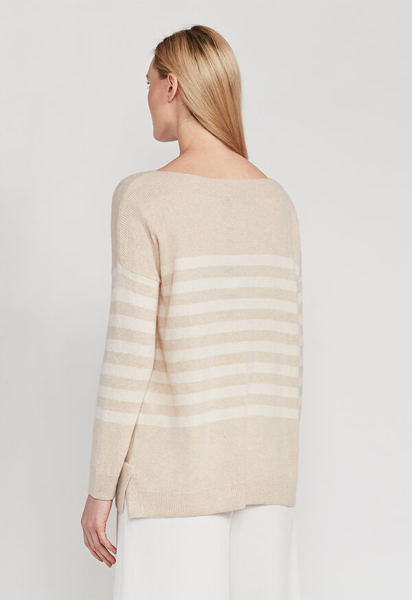 Paul Stuart Striped Boatneck Cashmere Sweater, image 2