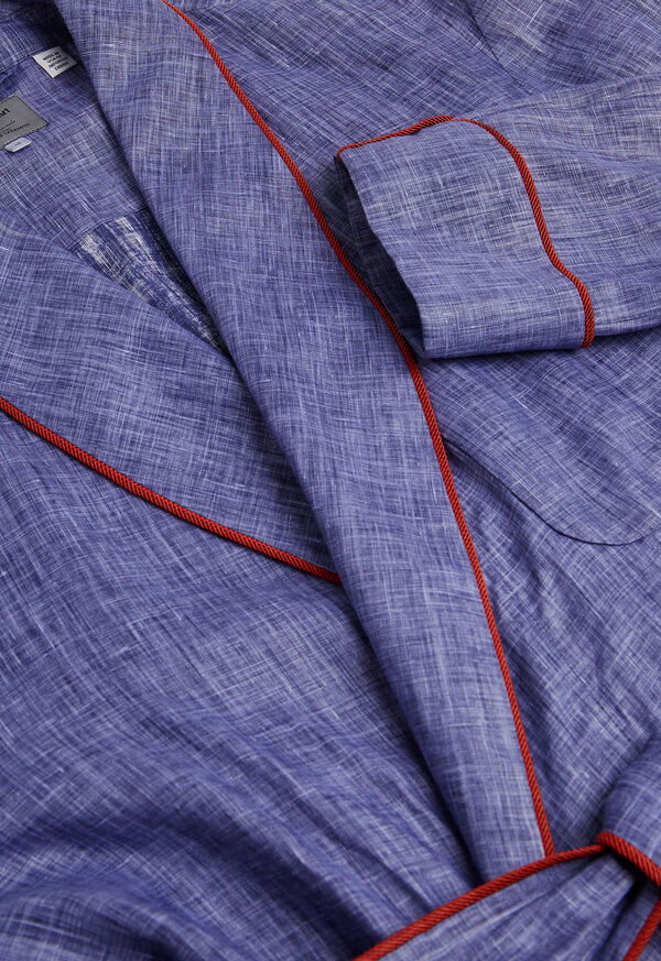 Paul Stuart Blue Chambray with Red Piping Robe, image 2