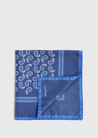 Paul Stuart Tossed Pine Dotted Border Pocket Square, thumbnail 1