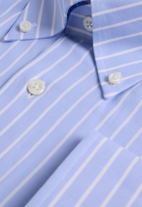 Paul Stuart Wide Striped Oxford Logo Sport Shirt, image 2