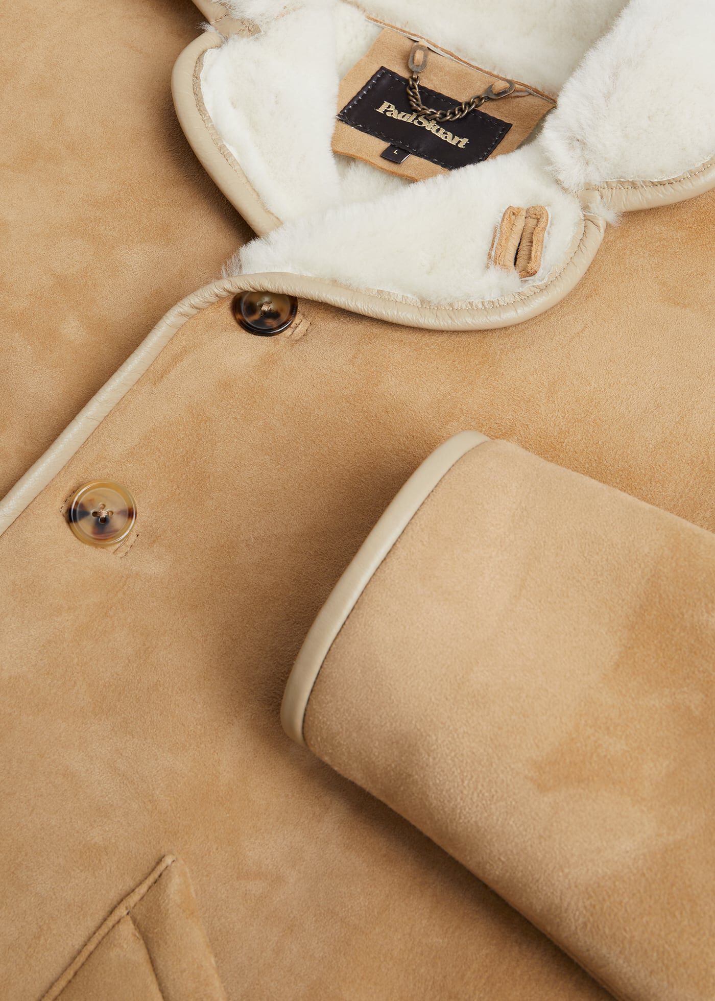 Camel sheepskin coat hot sale