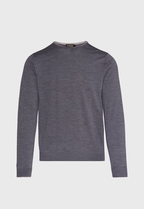 Paul Stuart Merino Wool Sweater With Contrast Piping, image 1