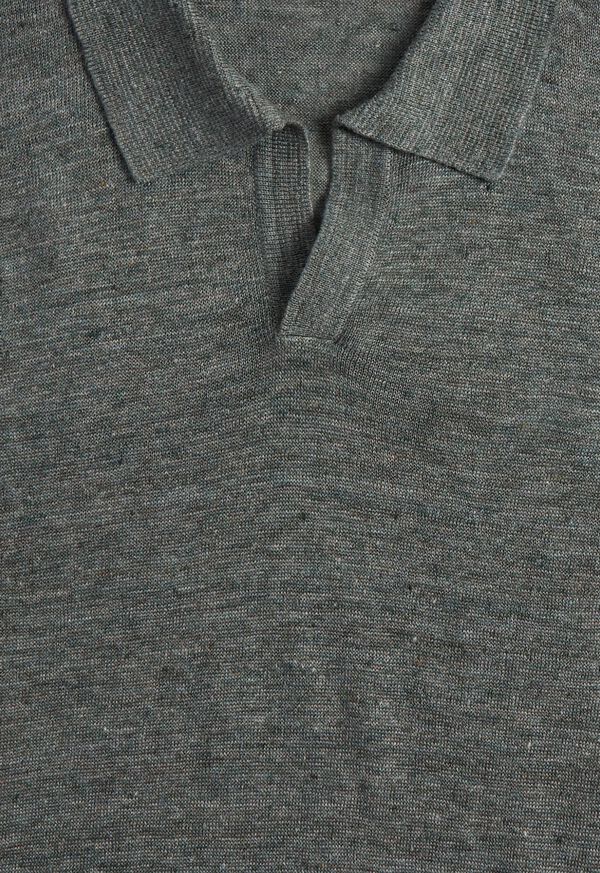 Paul Stuart Linen Open Collar Polo, image 2