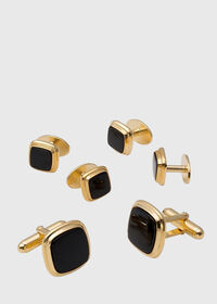 Paul Stuart Black Onyx Square Cufflink Stud Set, thumbnail 2