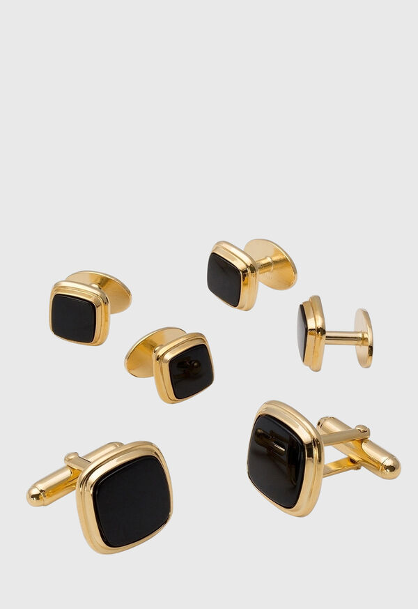 Paul Stuart Black Onyx Square Cufflink Stud Set, image 2