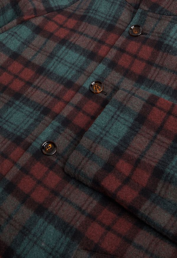 Paul Stuart Tartan Plaid Wool Hooded Coat, image 3