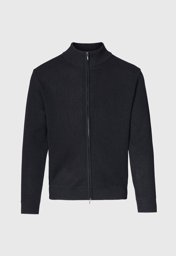 Paul Stuart Alpaca Links Stitch Full Zip Cardigan, image 1