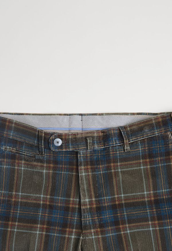 Paul Stuart Navy Multi Printed Plaid Pant, image 3