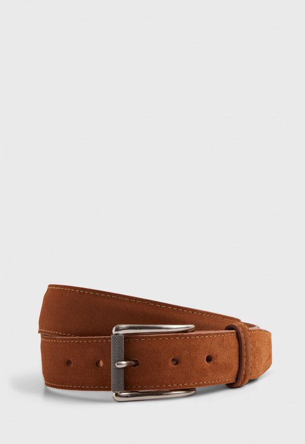 Paul Stuart Suede Calf Belt with Antiqued Nickel Buckle, image 1
