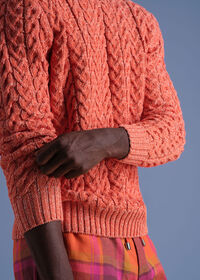 Paul Stuart Cotton Cable Crewneck Sweater, thumbnail 3