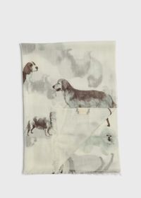 Paul Stuart Dog Print Cashmere Scarf, thumbnail 1