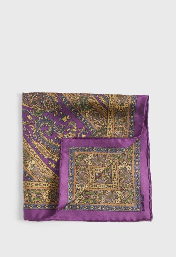 Paul Stuart Silk Paisley Pocket Square, image 1