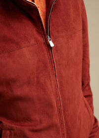 Paul Stuart Suede Bomber Jacket with Knit Trim, thumbnail 4