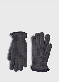 Paul Stuart Cashmere Ribbed Glove with Leather Trim Cuff, thumbnail 1