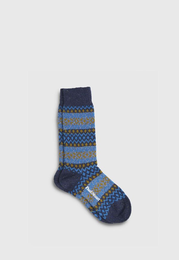 Paul Stuart Wool Blend Fair Isle Boot Sock, image 1
