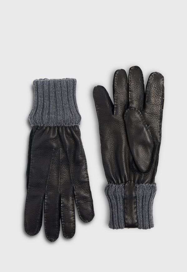 Paul Stuart Deerskin Glove with Cashmere Ribbed Cuff, image 1