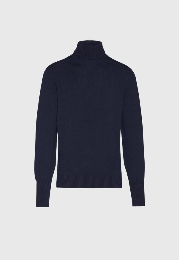 Cashmere Double Ply Turtleneck Sweater in Navy Paul Stuart