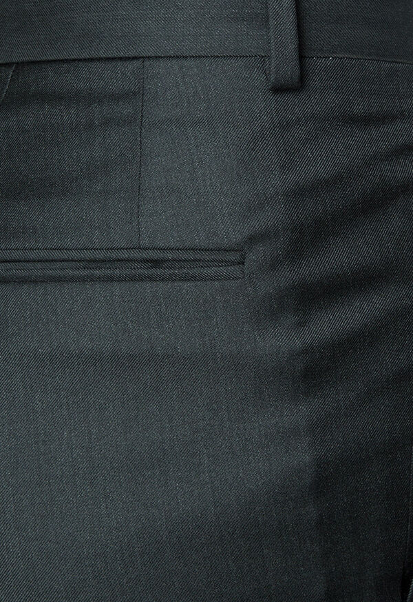 Paul Stuart Charcoal Super 110s Wool Pleated Trouser, image 4