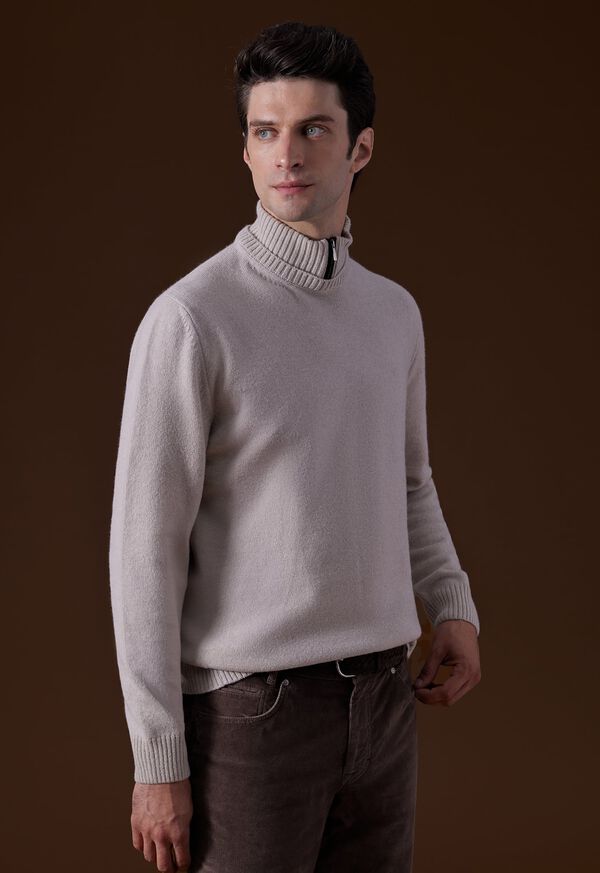 Paul Stuart Wool & Cashmere Mock Neck Zip Sweater, image 3