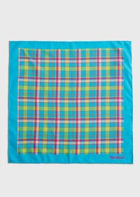 Paul Stuart Habotai Silk Plaid Pocket Square, thumbnail 2