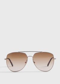 Paul Stuart BALLY Shiny Rose Gold Aviator Sunglasses, thumbnail 1