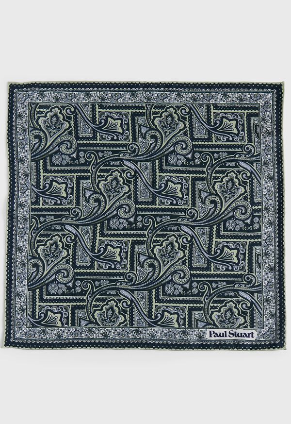 Paul Stuart Printed Silk Paisley Pocket Square, image 2