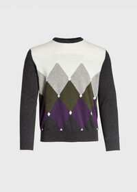 Paul Stuart Diamond Intarsia Cashmere Crewneck, thumbnail 1