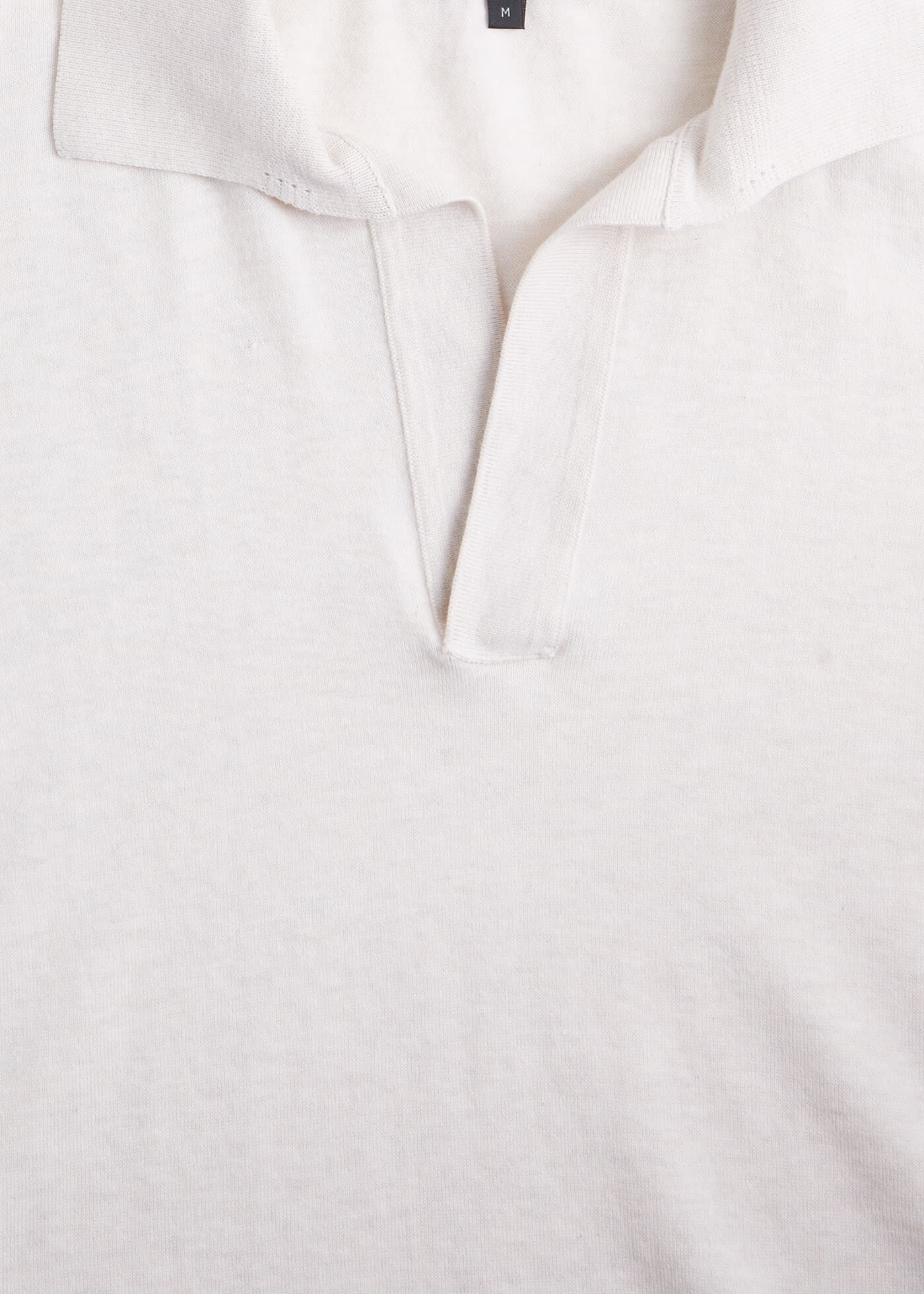 Cotton Knit Johnny Collar Short Sleeve Shirt